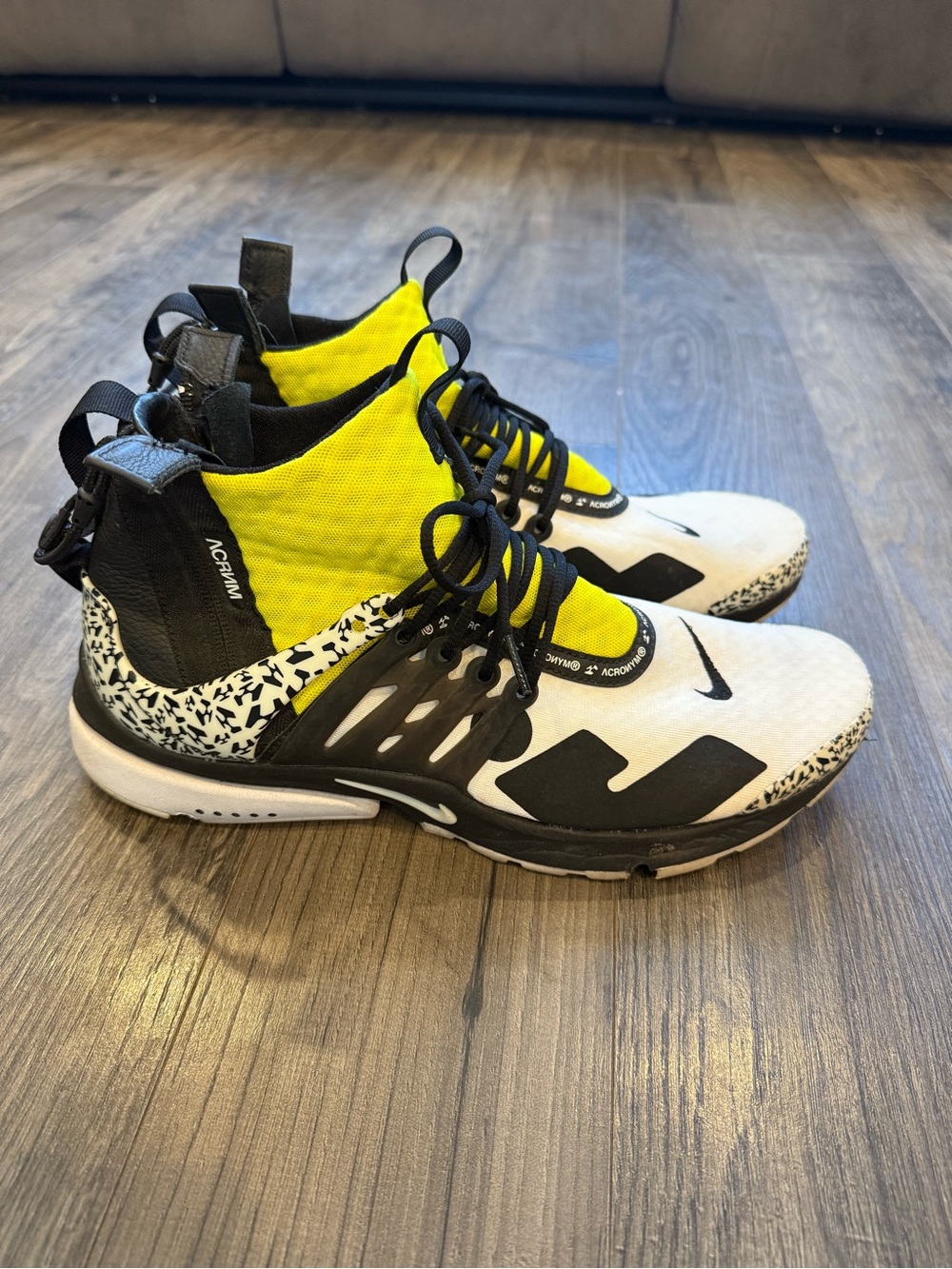 Nike Air Presto Mid x Acronym Dynamic Yellow Men’s Size 10 High Top Shoes